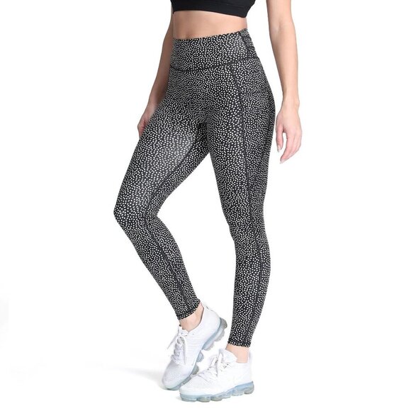 Buffbunny Black & White Polka Dot High-Waisted Leggings Workout Gym Women XL - Picture 1 of 14